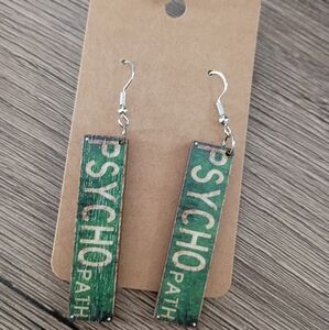 Psycho Path Wooden Earrings